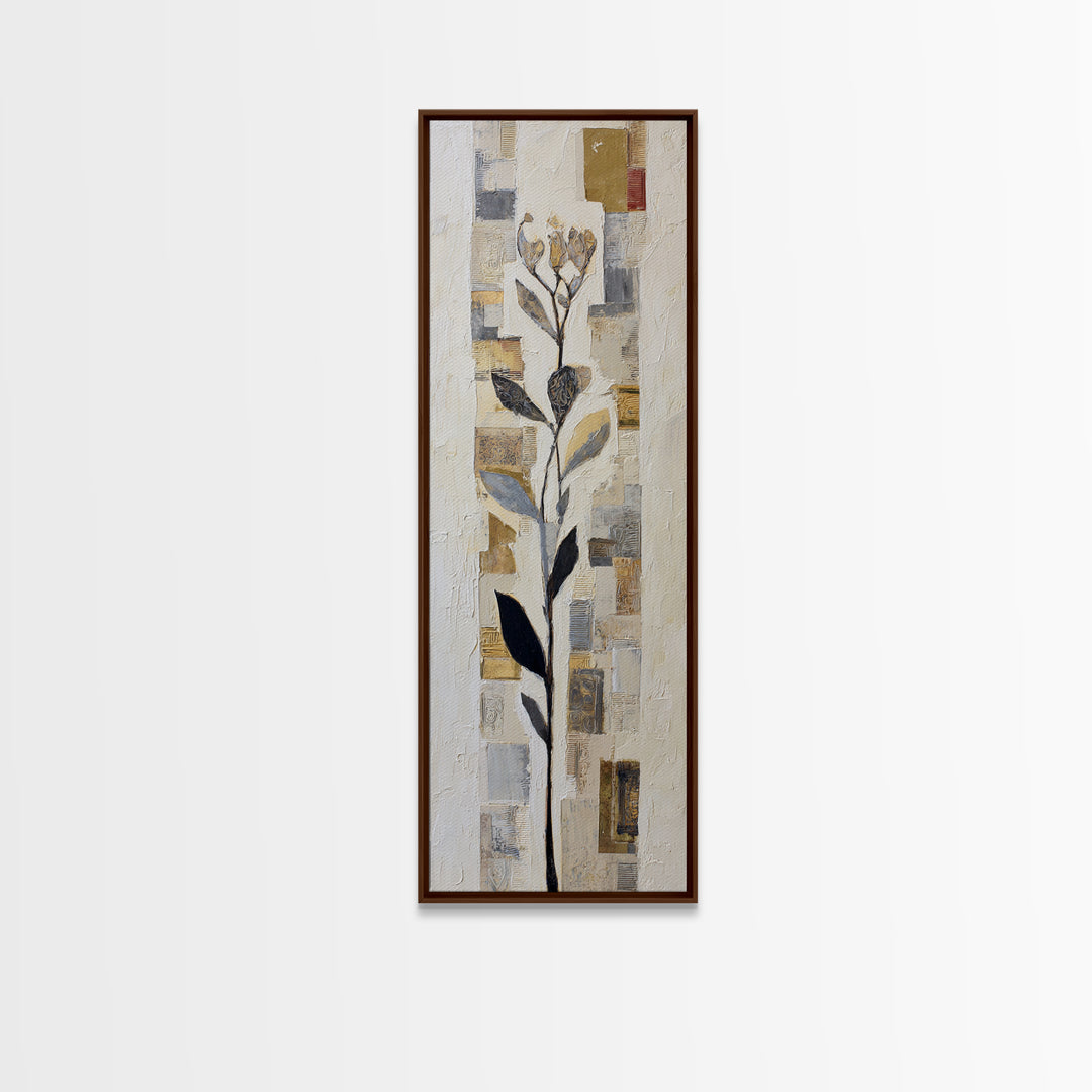 Elegant Botanical Branch on Ivory Ground Canvas Print, Hotel Art, Gallery Wall Art, Hotel Decor, Boutique, Luxury Decor, HOT-1x3-41