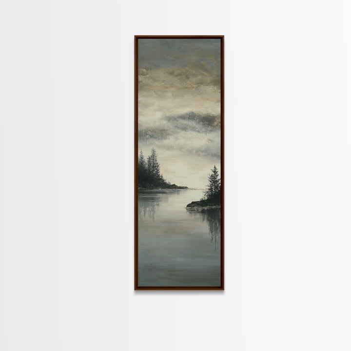Luxury Monochrome Landscape Canvas Print, Hotel Art, Neutral Decor, Hotel Decor, Oil Painting, Boutique, Home Decor, Poster, HOT-1x3-42