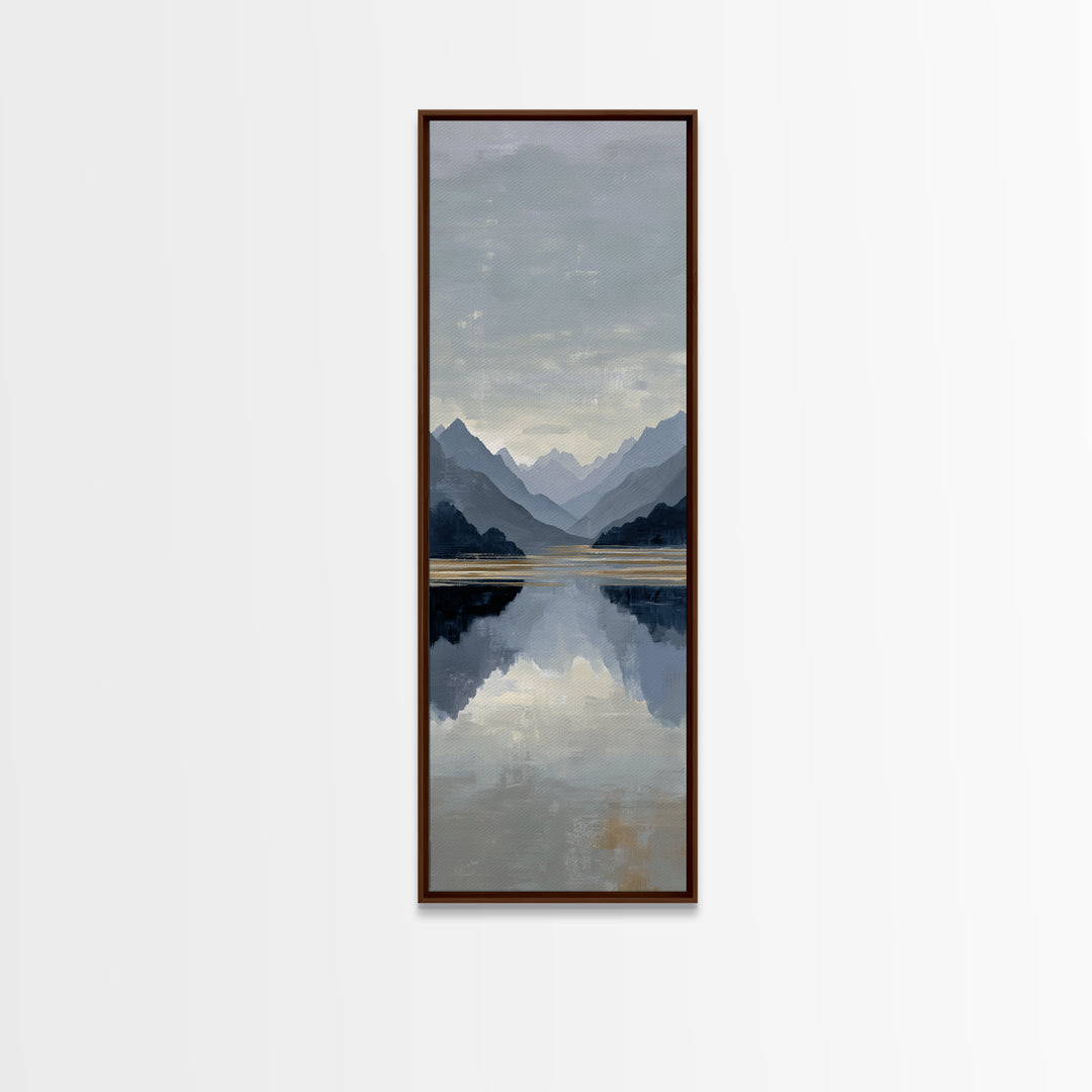 Serene Mountain Lake for Boutique Hotel Mood Canvas Print, Hotel Art, Art Print, Hotel Decor, Oil Painting, Boutique, HOT-1x3-44