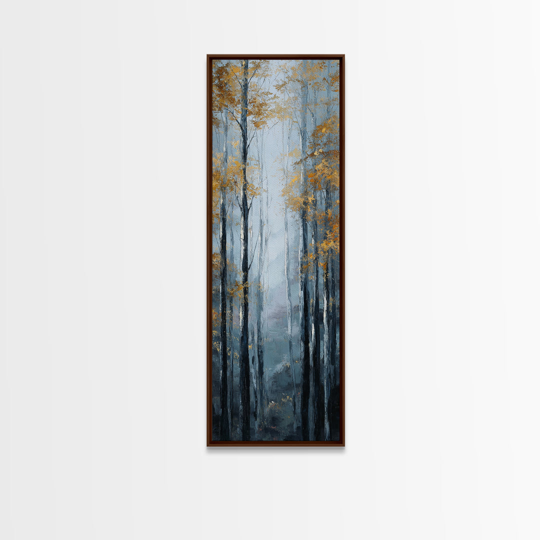 Misty Forest with Refined Calm Atmosphere Framed Canvas Print, Hotel Art, Fine Art Print, Hotel Decor, Fine Art, Boutique, HOT-1x3-50