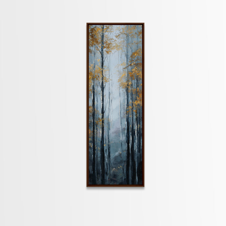 Misty Forest with Refined Calm Atmosphere Framed Canvas Print, Hotel Art, Fine Art Print, Hotel Decor, Fine Art, Boutique, HOT-1x3-50