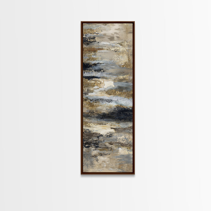 Gold Accented Abstract for Upscale Lobby Canvas Print, Hotel Art, Abstract Art, Hotel Decor, Boutique, Gallery Wall Art, HOT-1x3-73