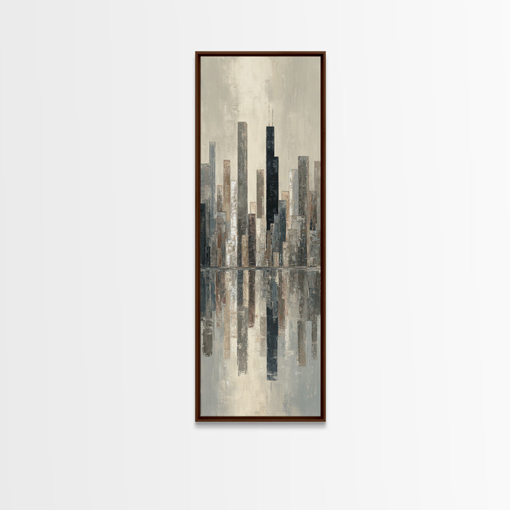 Quiet City Skyline Canvas Print, Hotel Art, Contemporary Art, Hotel Decor, Abstract Art, Boutique, Art Deco, Framed Art, HOT-1x3-86