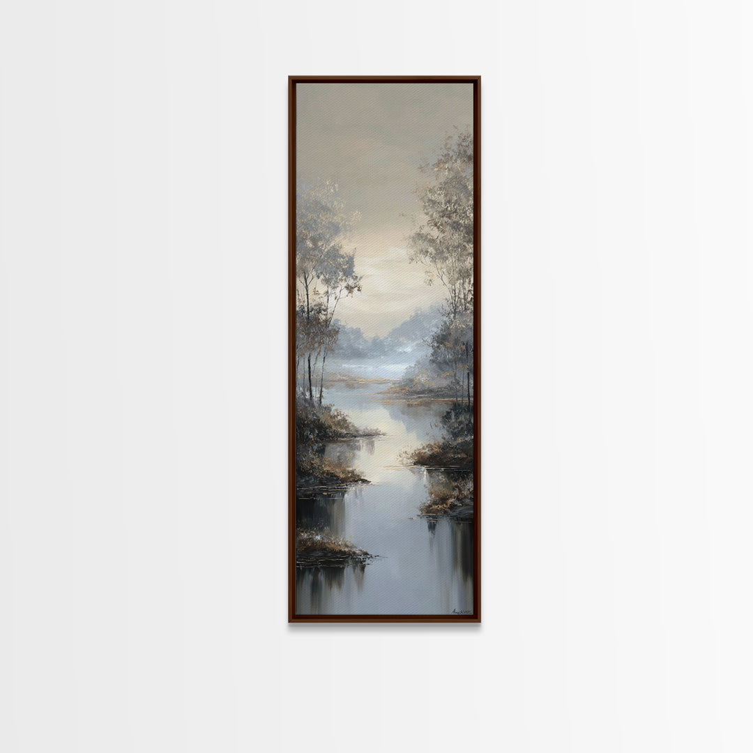 Luxury Monochrome Landscape Canvas Print, Hotel Art, Wall Art, Hotel Decor, Fine Art, Boutique, Abstract Art, Framed Art, HOT-1x3-90
