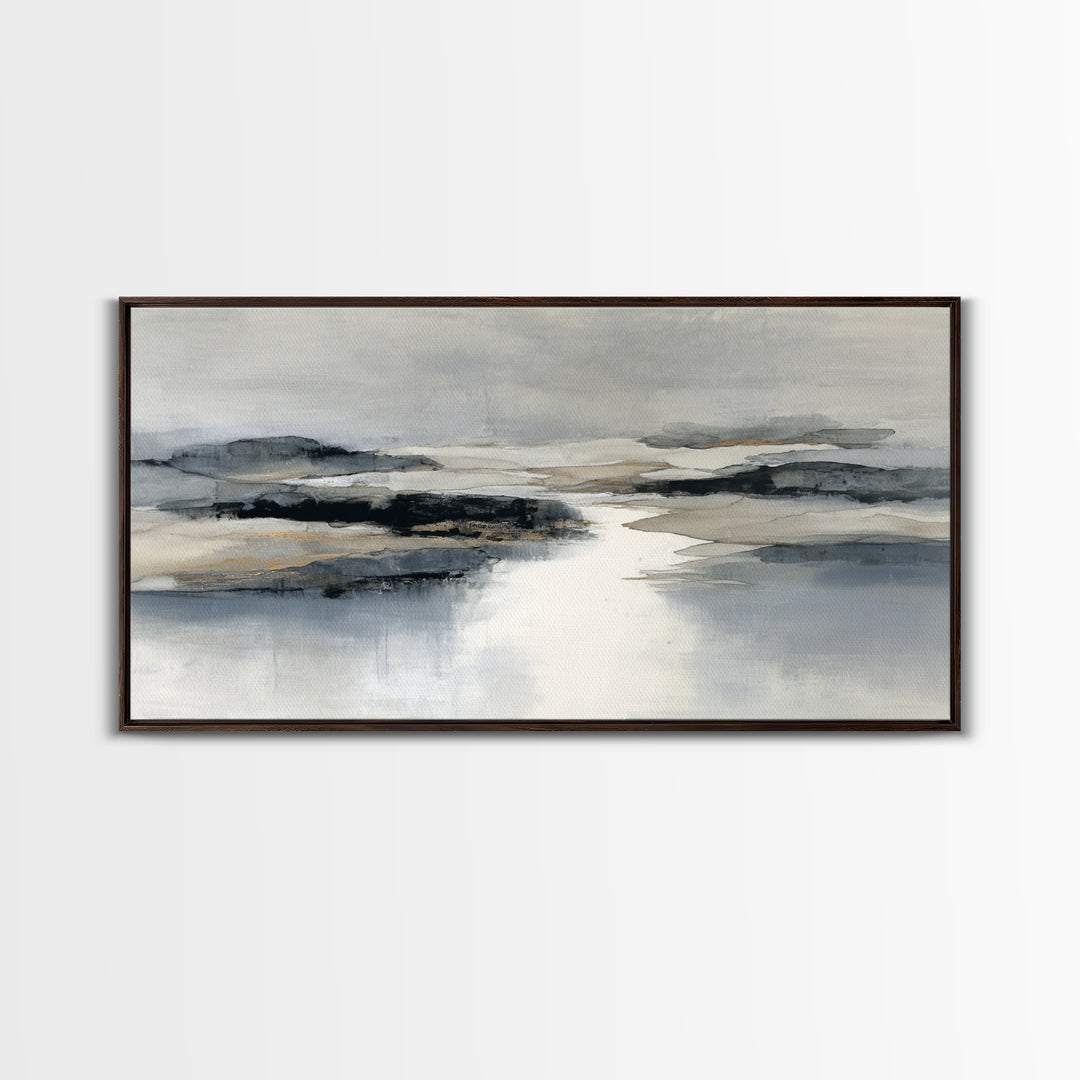 Japanese Ink Landscape Framed Canvas Print, Hotel Art, Luxury Decor, Hotel Decor, Fine Art, Boutique, Art Prints, Hazbin Hotel, HOT-2x1-38