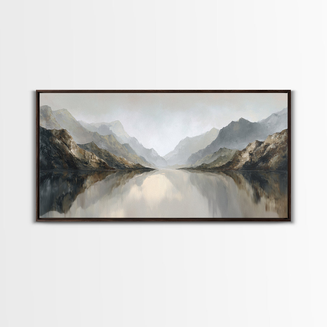 Serene Mountain Lake for Boutique Hotel Mood Canvas Print, Hotel Art, Living Room Decor, Hotel Decor, Fine Art, Boutique, HOT-2x1-76