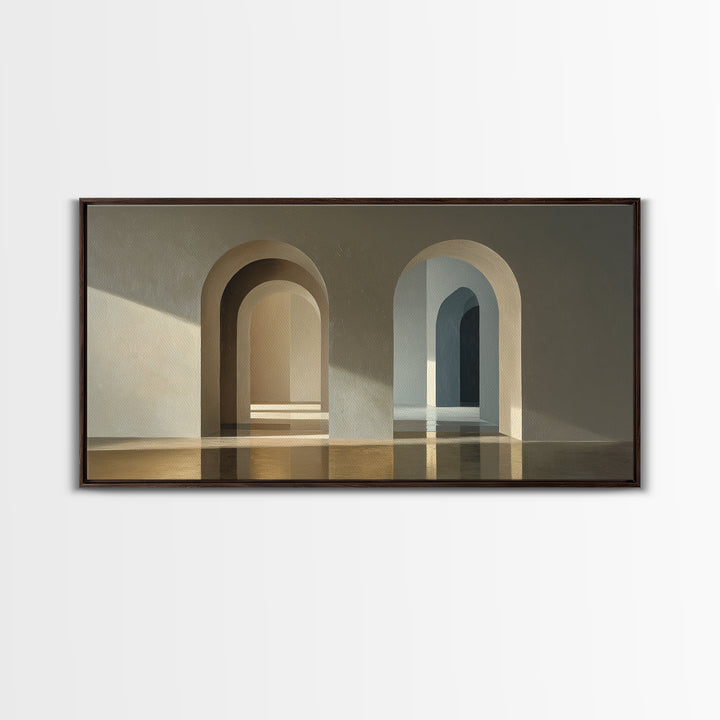 Minimal Architectural Arch Study Framed Canvas Print, Hotel Art, Coastal Wall Art, Hotel Decor, Oil Painting, Boutique, HOT-2x1-96