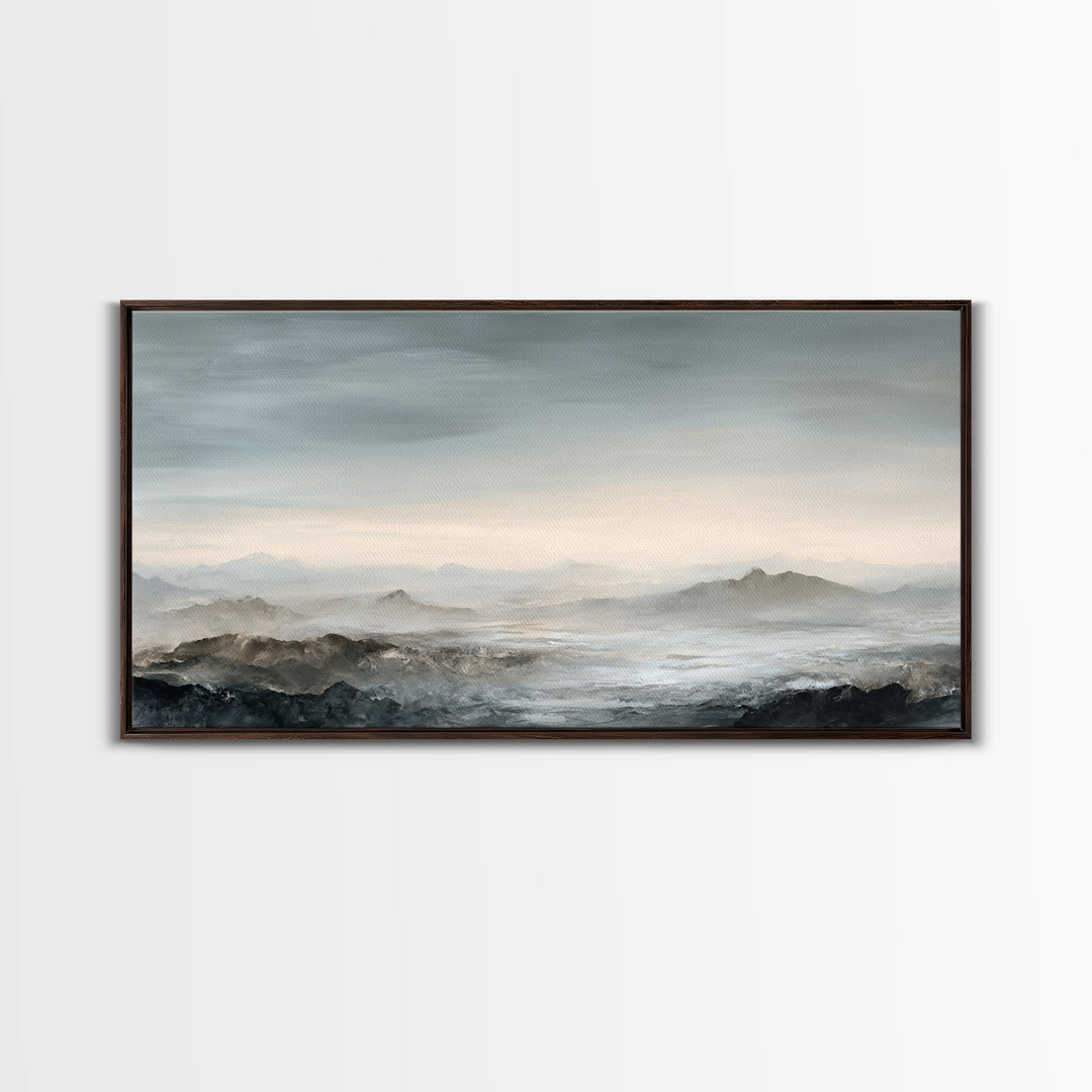 Luxury Monochrome Landscape Canvas Print, Hotel Art, Hazbin Hotel, Hotel Decor, Fine Art, Boutique, Coastal Wall Art, HOT-2x1-98