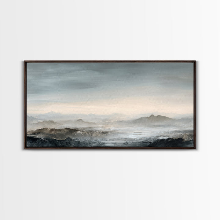 Luxury Monochrome Landscape Canvas Print, Hotel Art, Hazbin Hotel, Hotel Decor, Fine Art, Boutique, Coastal Wall Art, HOT-2x1-98