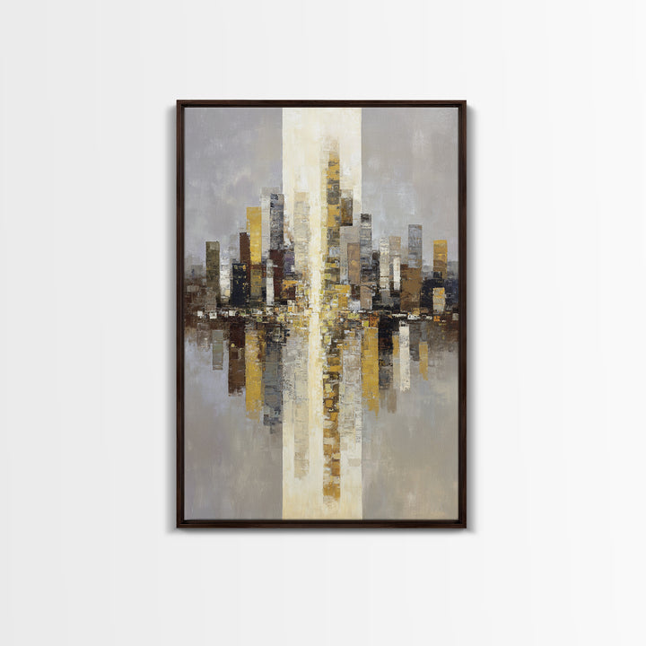 Quiet City Skyline Canvas Print, Hotel Art, Contemporary Art, Hotel Decor, Abstract Art, Boutique, Art Deco, Framed Art, HOT-2x3-10