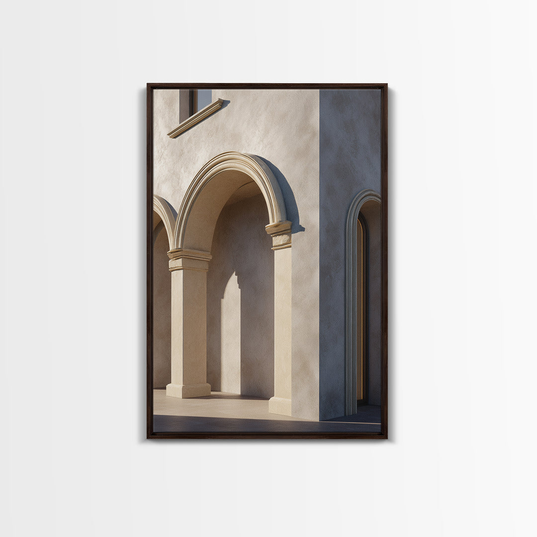 Minimal Architectural Arch Study Framed Canvas Print, Hotel Art, Hotel Decor, Oil Painting, Boutique, Modern Wall Art, HOT-2x3-12