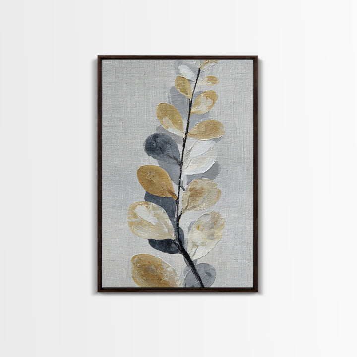 Elegant Botanical Branch on Ivory Ground Framed Canvas Print, Hotel Art, Large Wall Art, Hotel Decor, Fine Art, Boutique, HOT-2x3-13