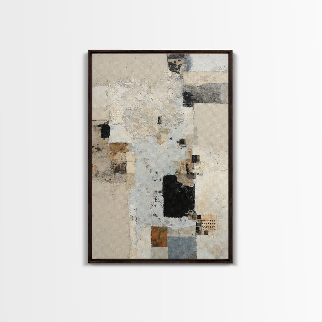 Sophisticated Neutral Abstract Framed Canvas Print, Hotel Art, Printable Art, Hotel Decor, Abstract Art, Boutique, HOT-2x3-33