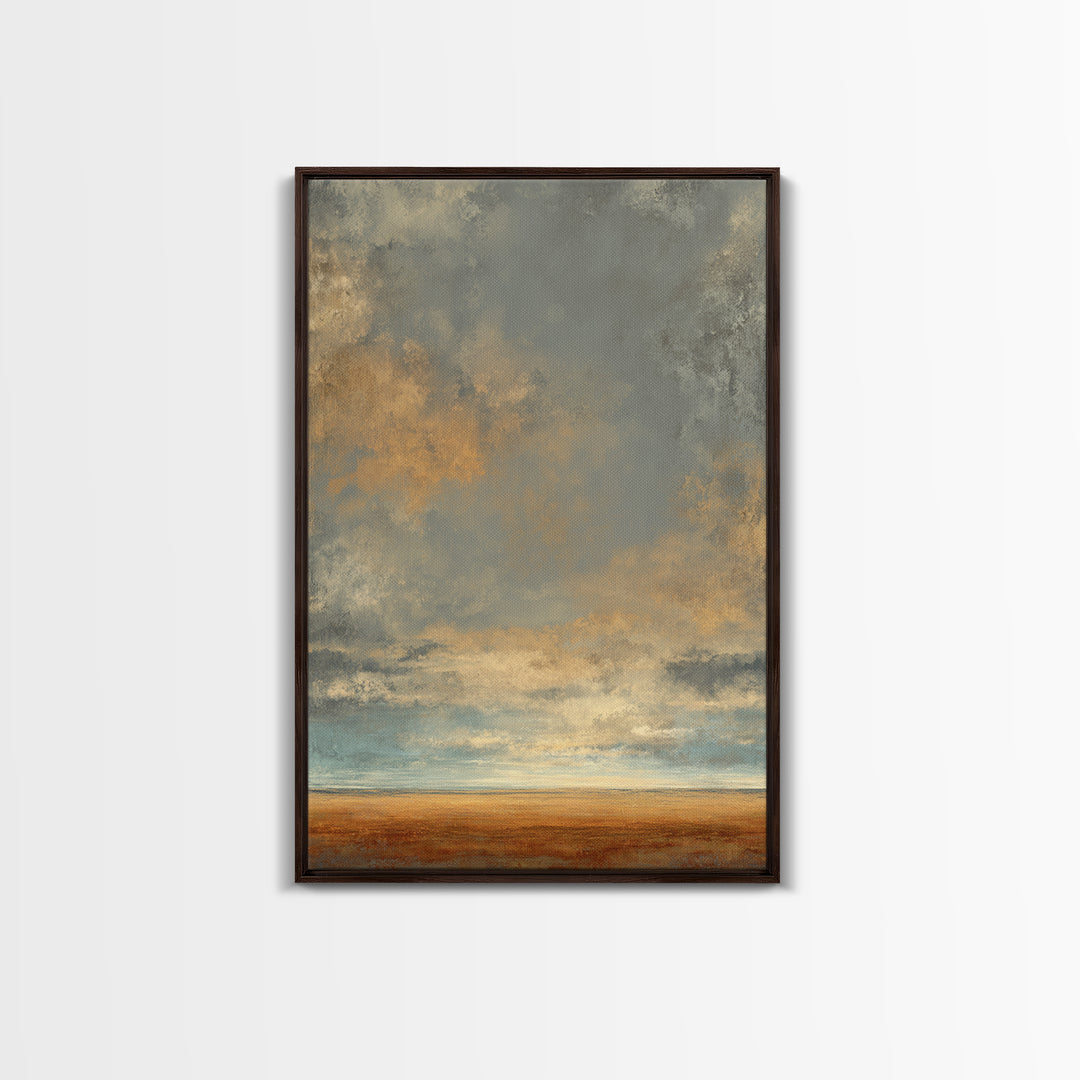 Panoramic Desert Horizon Framed Canvas Print, Hotel Art, Poster, Hotel Decor, Fine Art, Boutique, Wood Wall Art, Printable Art, HOT-2x3-52