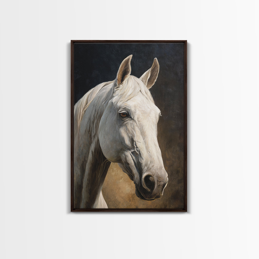 Neutral Horse Portrait Canvas Print, Hotel Art, Art Prints, Hotel Decor, Fine Art, Boutique, Modern Wall Art, Wall Sculpture, HOT-2x3-72