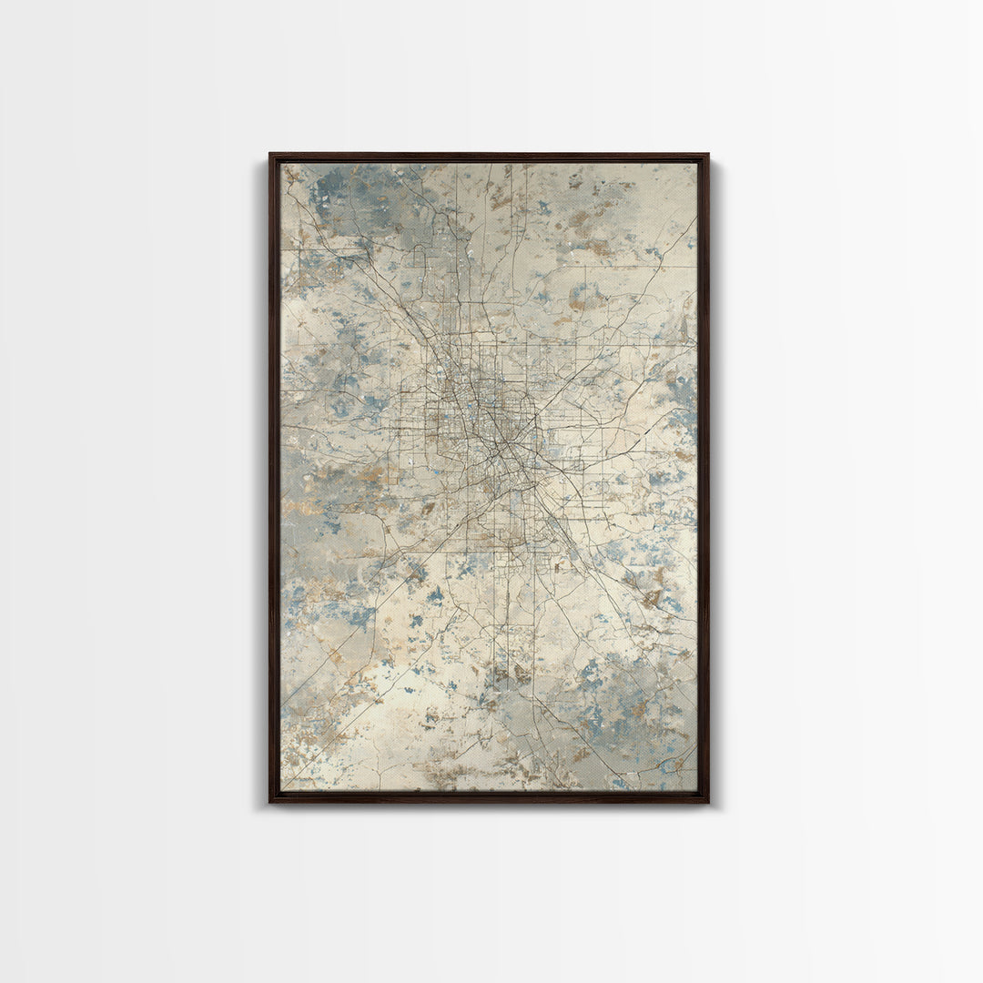 City Map Abstract Lines Without Readable Labels Framed Canvas Print, Hotel Art, City Wall Art, Hotel Decor, Abstract Art, HOT-2x3-8
