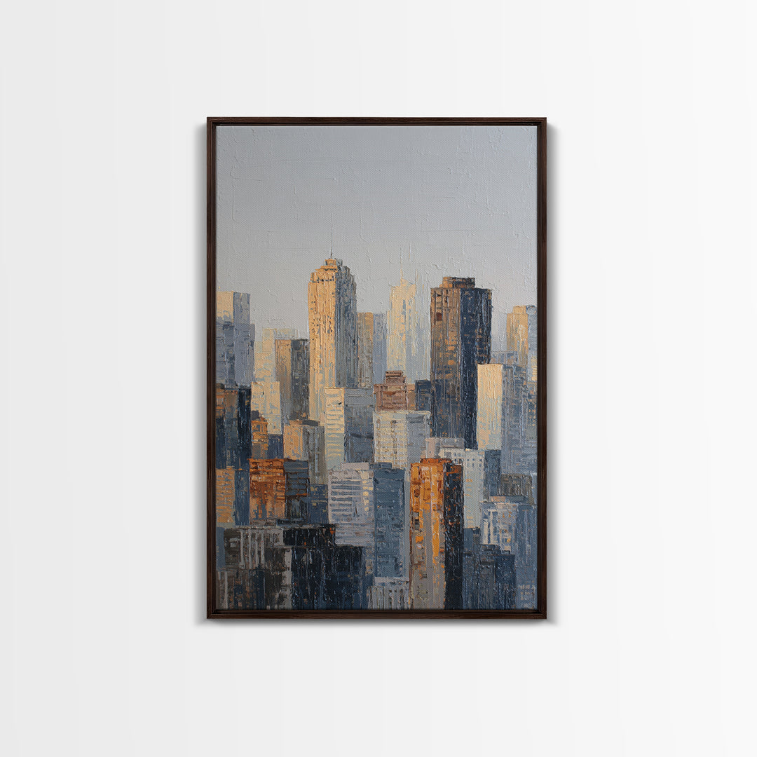 Quiet City Skyline Canvas Print, Hotel Art, Hotel Decor, Abstract Art, Boutique, Beach Decor, Minimalist Wall Art, HOT-2x3-82