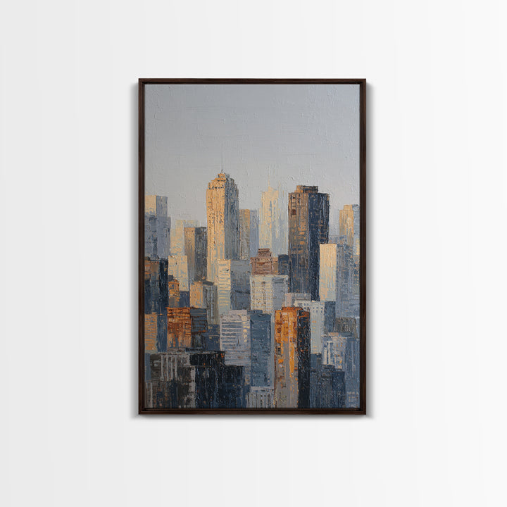 Quiet City Skyline Canvas Print, Hotel Art, Hotel Decor, Abstract Art, Boutique, Beach Decor, Minimalist Wall Art, HOT-2x3-82