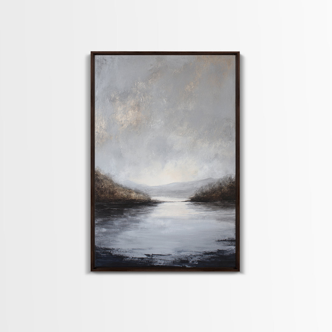 Luxury Monochrome Landscape Canvas Print, Hotel Art, Art Deco, Hotel Decor, Boutique, Minimalist Wall Art, Gallery Wall Art, HOT-2x3-86