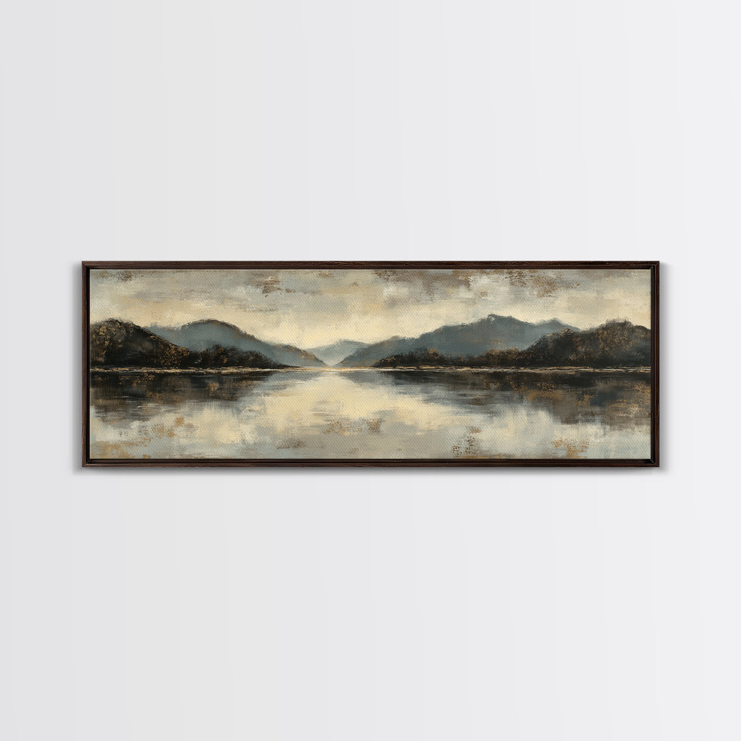 Serene Mountain Lake for Boutique Hotel Mood Canvas Print, Hotel Art, Travel Poster, Hotel Decor, Fine Art, Boutique, HOT-3x1-24