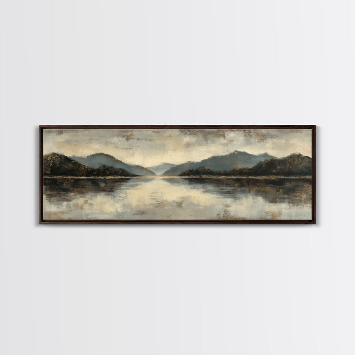 Serene Mountain Lake for Boutique Hotel Mood Canvas Print, Hotel Art, Travel Poster, Hotel Decor, Fine Art, Boutique, HOT-3x1-24