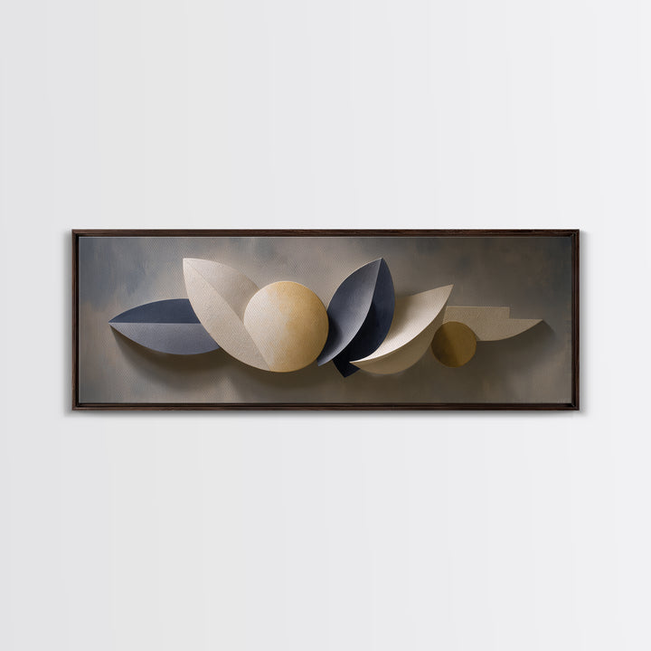 Minimal Sculpture Shapes Framed Canvas Print, Hotel Art, City Wall Art, Hotel Decor, Abstract Art, Boutique, Minimalist Decor, HOT-3x1-28