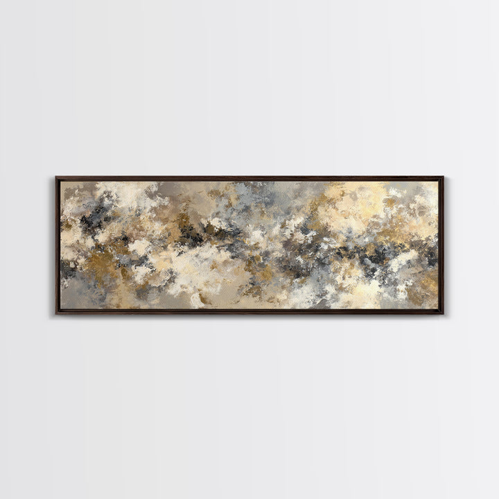 Gold Accented Abstract for Upscale Lobby Canvas Print, Hotel Art, Coastal Wall Art, Hotel Decor, Boutique, Fine Art Print, HOT-3x1-29