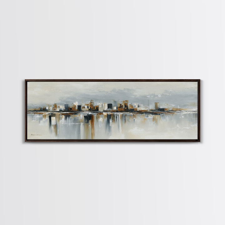 Quiet City Skyline Canvas Print, Hotel Art, Modern Wall Art, Hotel Decor, Abstract Art, Boutique, Neutral Decor, Modern Decor, HOT-3x1-42