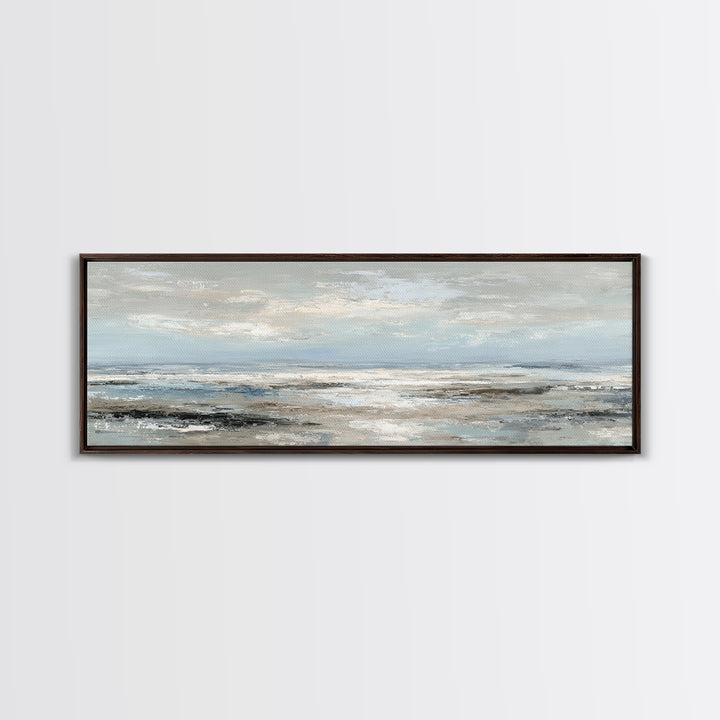 Mediterranean Terrace View Focused on Sea and Framed Canvas Print, Hotel Art, Art Print, Hotel Decor, Fine Art, Boutique, HOT-3x1-51