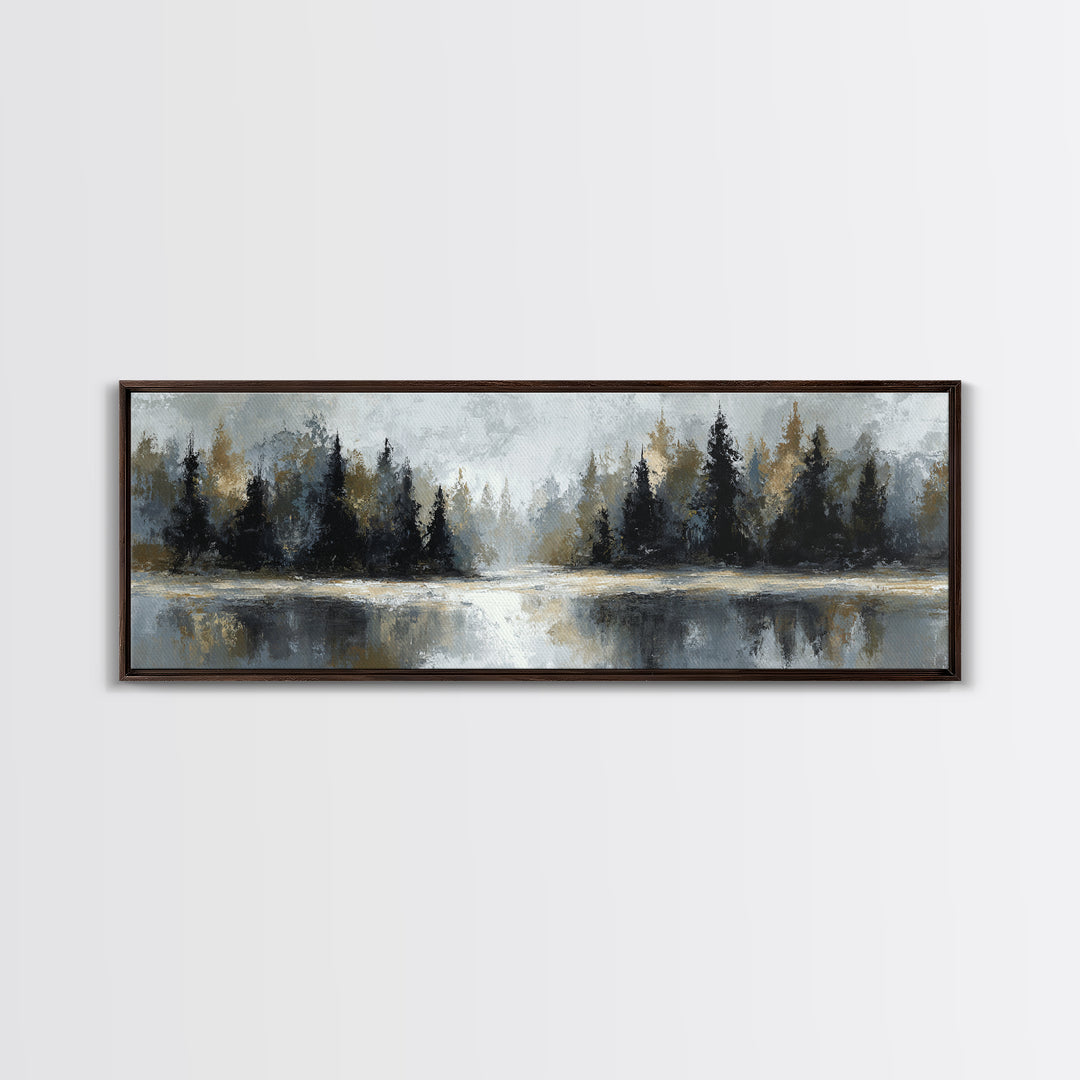 Misty Forest with Refined Calm Atmosphere Canvas Print, Hotel Art, Travel Poster, Hotel Decor, Fine Art, Boutique, HOT-3x1-54