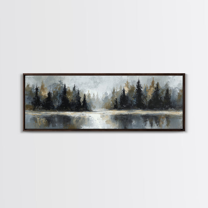 Misty Forest with Refined Calm Atmosphere Canvas Print, Hotel Art, Travel Poster, Hotel Decor, Fine Art, Boutique, HOT-3x1-54