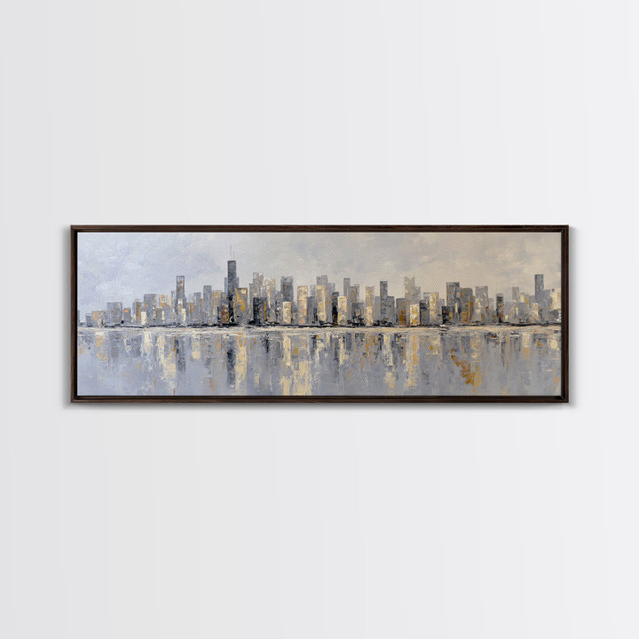 Quiet City Skyline Canvas Print, Hotel Art, Modern Wall Art, Hotel Decor, Abstract Art, Boutique, Neutral Decor, Modern Decor, HOT-3x1-66