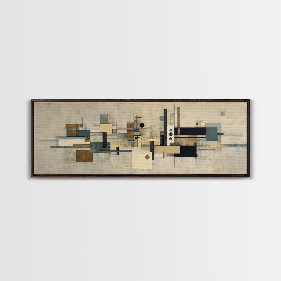 Modern Geometric Composition Canvas Print, Hotel Art, Abstract Art, Hotel Decor, Fine Art, Boutique, Gallery Wall Art, HOT-3x1-71