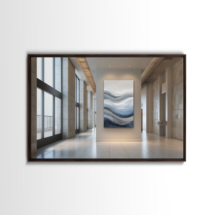 Soft Abstract Wave Forms Framed Canvas Print, Hotel Art, Abstract Art, Hotel Decor, Fine Art, Boutique, Gallery Wall Art, HOT-3x2-14