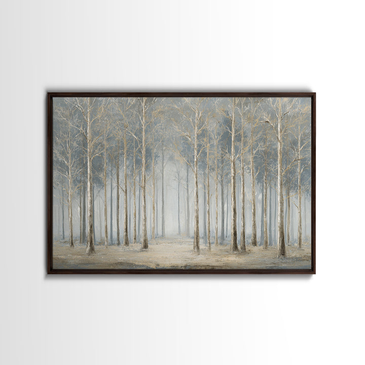 Misty Forest with Refined Calm Atmosphere Framed Canvas Print, Hotel Art, Framed Art, Hotel Decor, Fine Art, Boutique, HOT-3x2-18