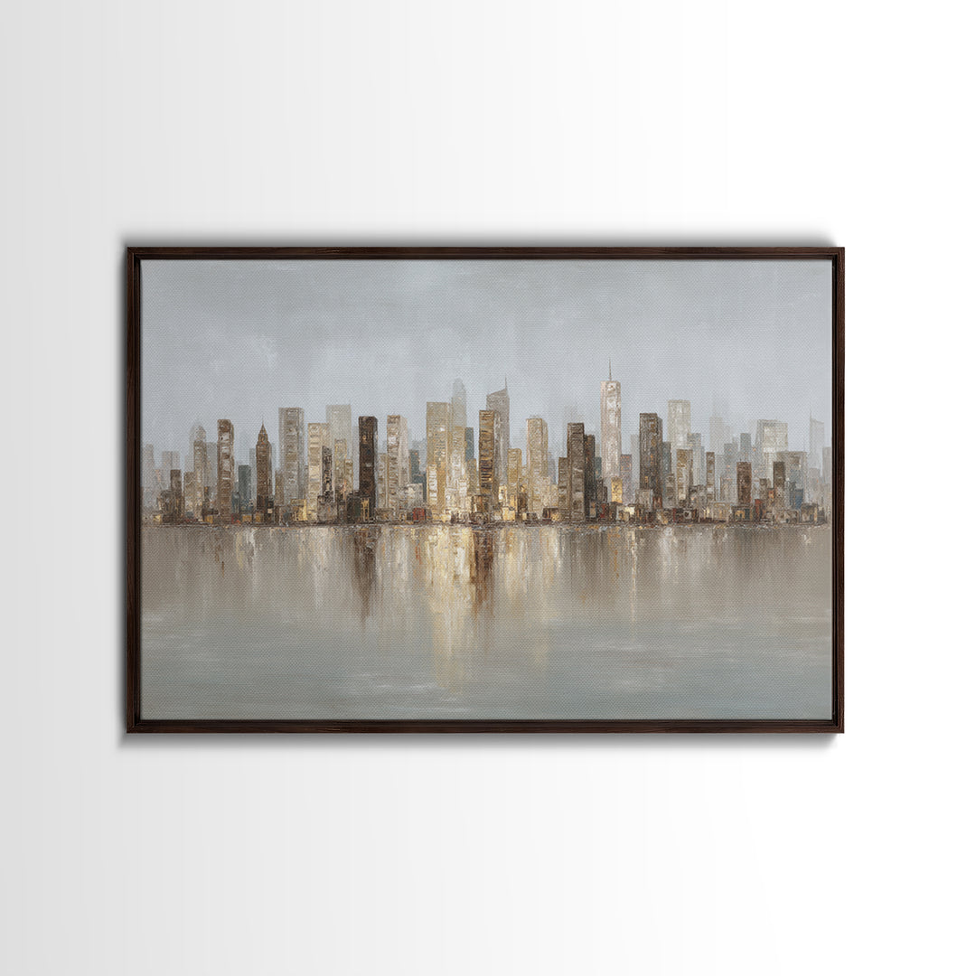 Quiet City Skyline Canvas Print, Hotel Art, Coastal Decor, Hotel Decor, Fine Art, Boutique, Statement Artwork, Boho Decor, HOT-3x2-30