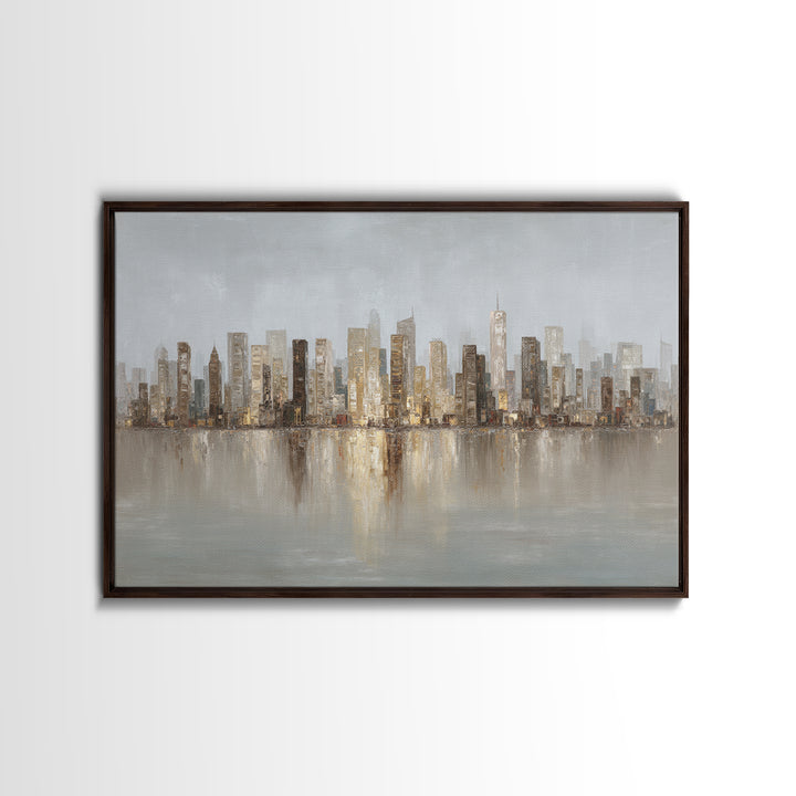 Quiet City Skyline Canvas Print, Hotel Art, Coastal Decor, Hotel Decor, Fine Art, Boutique, Statement Artwork, Boho Decor, HOT-3x2-30
