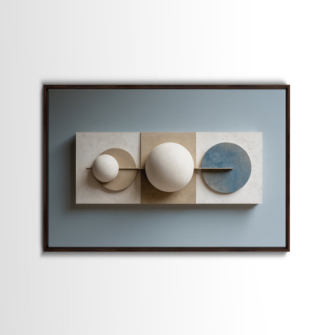 Minimal Sculpture Shapes Framed Canvas Print, Hotel Art, City Wall Art, Hotel Decor, Abstract Art, Boutique, Minimalist Decor, HOT-3x2-40