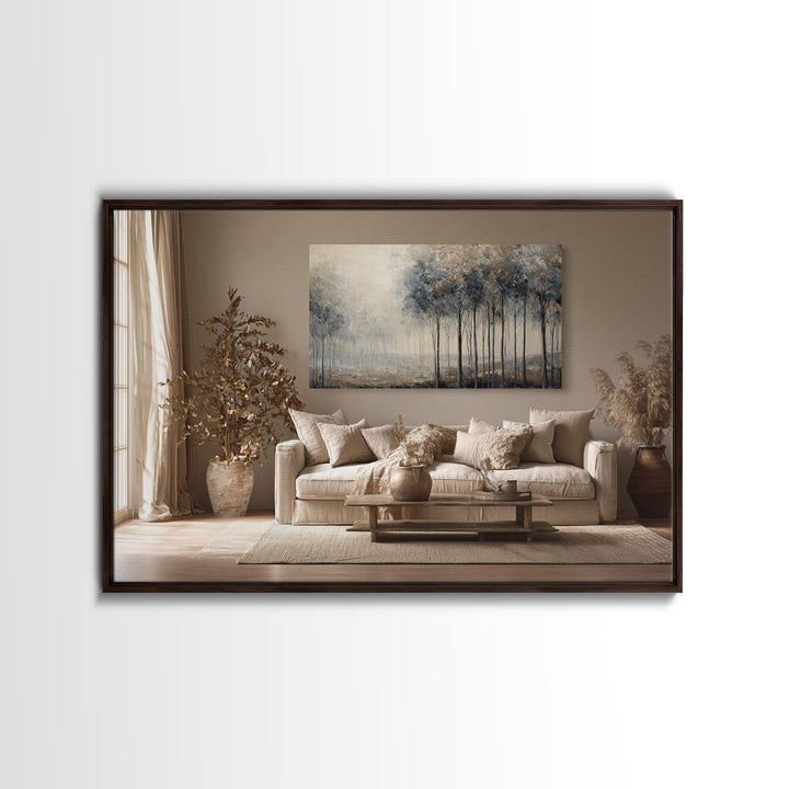 Misty Forest with Refined Calm Atmosphere Canvas Print, Hotel Art, Modern Wall Art, Hotel Decor, Boutique, Neutral Decor, HOT-3x2-42