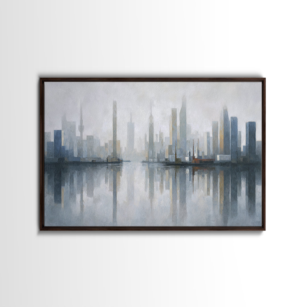 Quiet City Skyline Canvas Print, Hotel Art, Coastal Decor, Hotel Decor, Fine Art, Boutique, Statement Artwork, Boho Decor, HOT-3x2-54