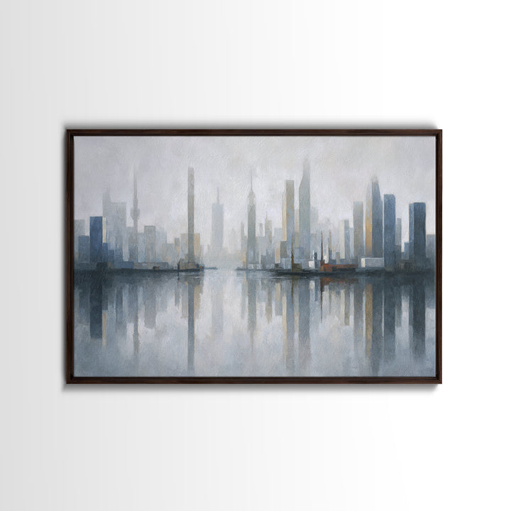 Quiet City Skyline Canvas Print, Hotel Art, Coastal Decor, Hotel Decor, Fine Art, Boutique, Statement Artwork, Boho Decor, HOT-3x2-54