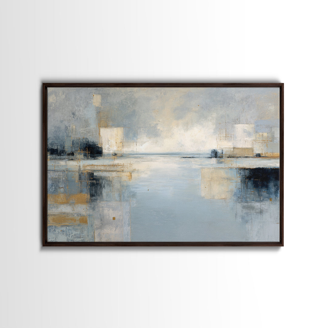 Large Calming Seascape Framed Canvas Print, Hotel Art, Art Deco, Hotel Decor, Fine Art, Boutique, Minimalist Wall Art, HOT-3x2-7