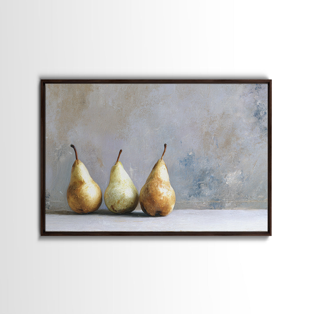 Elegant Pear Still Life on Linen Canvas Print, Hotel Art, Neutral Decor, Hotel Decor, Fine Art, Boutique, Home Decor, HOT-3x2-73