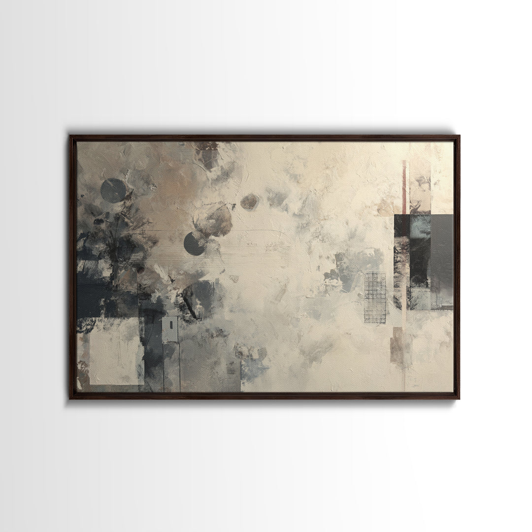 Sophisticated Neutral Abstract Framed Canvas Print, Hotel Art, Room Decor, Hotel Decor, Abstract Art, Boutique, Art Print, HOT-3x2-77