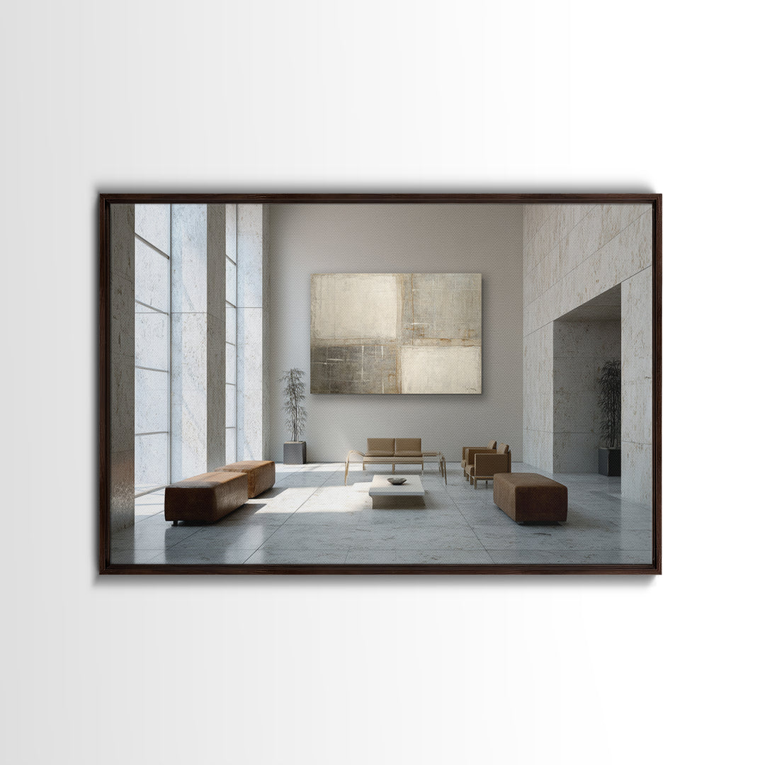 Minimal Architectural Arch Study Framed Canvas Print, Hotel Art, Coastal Wall Art, Hotel Decor, Oil Painting, Boutique, HOT-3x2-8