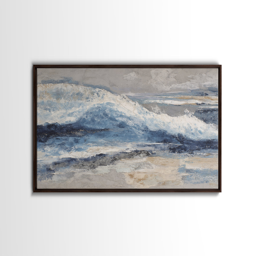 Soft Abstract Wave Forms Framed Canvas Print, Hotel Art, Minimalist Wall Art, Hotel Decor, Abstract Art, Boutique, HOT-3x2-86
