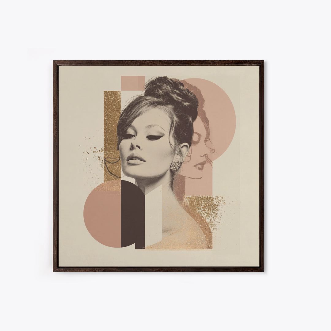 Mod 1960s Beauty Portrait Canvas Print, Hair Salon Art, African American Art, Living Room Decor, Fine Art, Style, Salon Sign, HSA-1x1-19