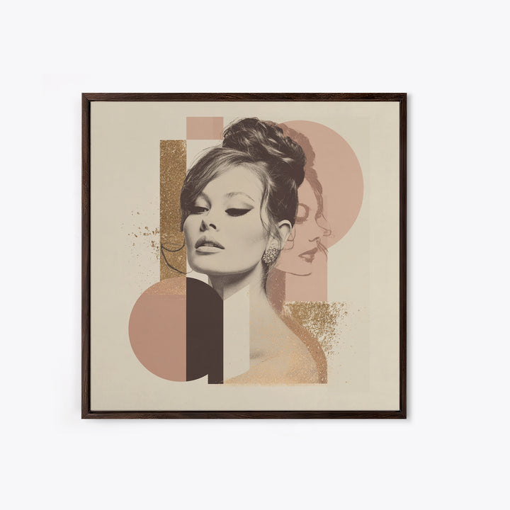 Mod 1960s Beauty Portrait Canvas Print, Hair Salon Art, African American Art, Living Room Decor, Fine Art, Style, Salon Sign, HSA-1x1-19
