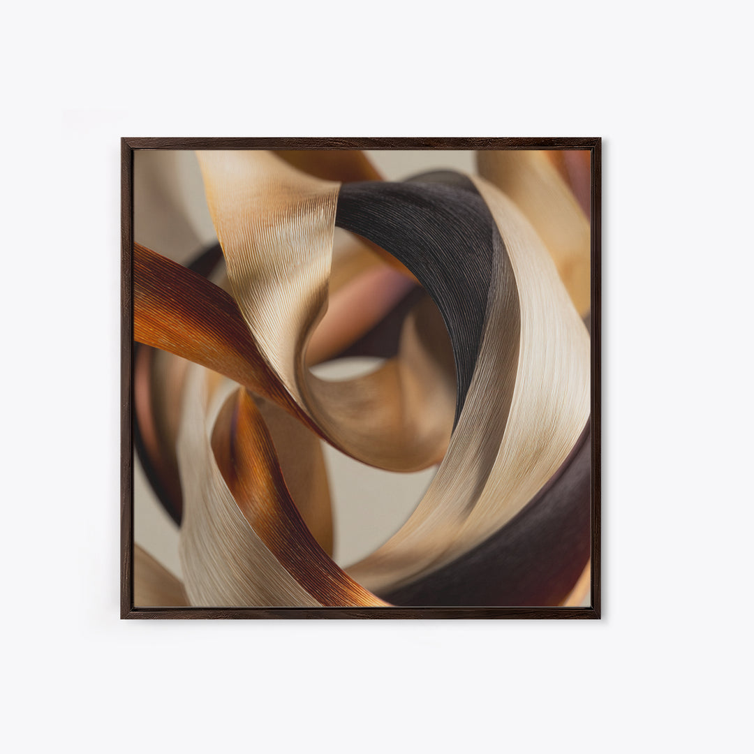 Hair Strands Turning into Abstract Ribbons Framed Canvas Print, Hair Salon Art, Salon Sign, Living Room Decor, Fine Art, Style, HSA-1x1-21