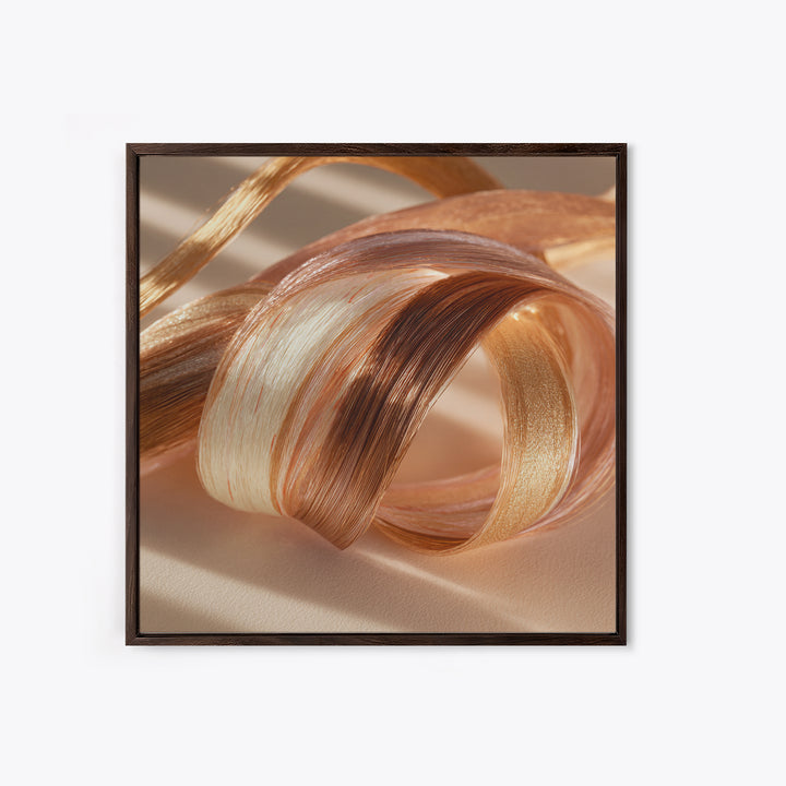 Hair Strands Turning into Abstract Ribbons Canvas Print, Hair Salon Art, Gallery Decor, Living Room Decor, Abstract Art, Style, HSA-1x1-69